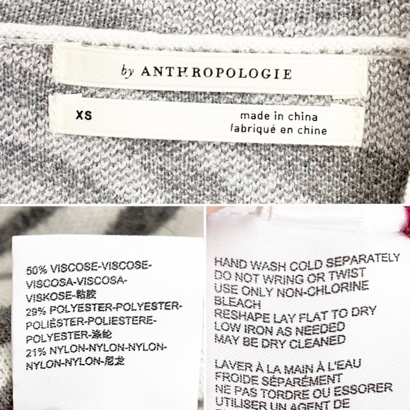 BOGO! Anthropologie Lizzie Gray & White Zebra Mock Neck Sweater Size XS - Picture 8 of 8